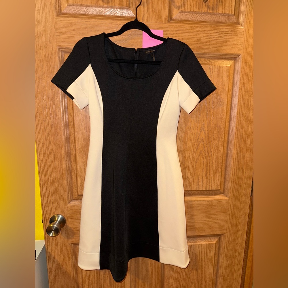 NWOT Donna Karan Black and Cream Mini Dress